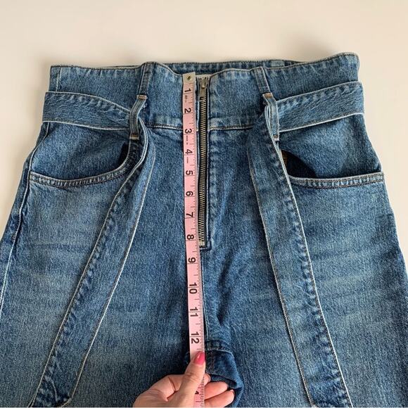 Reformation Yasmin Belted High Rise Straight Leg Inari Wash Blue Jeans Size 28 - Picture 7 of 12